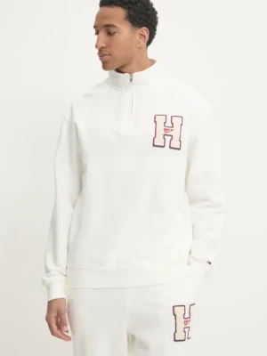 Tommy Jeans bluza bawełniana męska kolor beżowy z aplikacją DM0DM21263