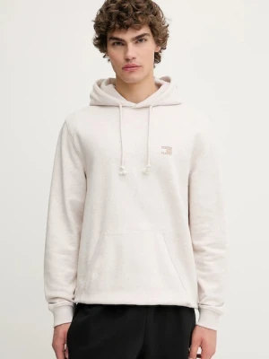 Tommy Jeans bluza bawełniana męska kolor beżowy z kapturem melanżowa DM0DM21922