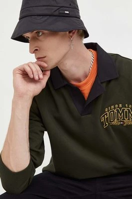 Tommy Jeans bluza bawełniana męska kolor brązowy z aplikacją