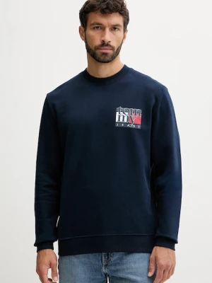 Tommy Jeans bluza bawełniana męska kolor granatowy z nadrukiem DM0DM22093
