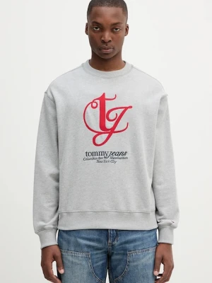 Tommy Jeans bluza bawełniana męska kolor szary melanżowa DM0DM21614