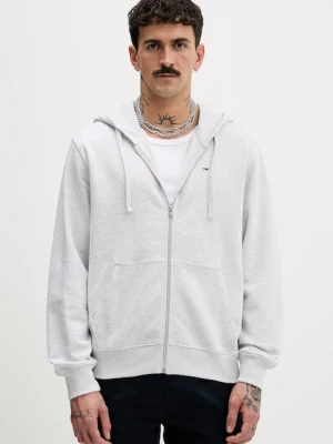 Tommy Jeans bluza bawełniana męska kolor szary z kapturem melanżowa DM0DM21814