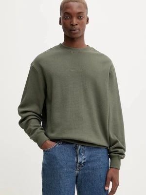 Tommy Jeans bluza bawełniana męska kolor zielony gładka DM0DM21622