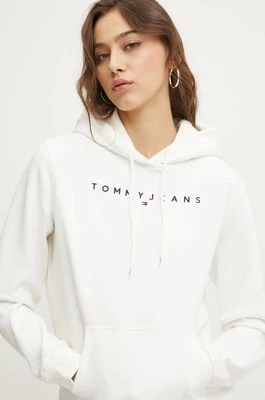 Tommy Jeans bluza damska kolor biały z kapturem DW0DW17324