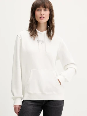 Tommy Jeans bluza damska kolor biały z kapturem z nadrukiem DW0DW22080