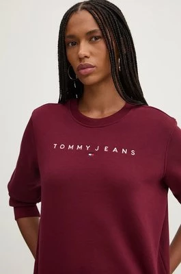 Tommy Jeans bluza damska kolor bordowy z nadrukiem DW0DW17323