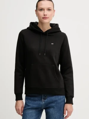 Tommy Jeans bluza damska kolor czarny z kapturem gładka DW0DW19958