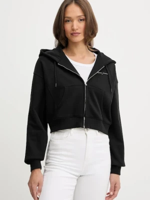 Tommy Jeans bluza damska kolor czarny z kapturem gładka DW0DW21163