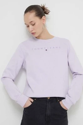 Tommy Jeans bluza damska kolor fioletowy z aplikacją DW0DW17793