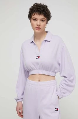 Tommy Jeans bluza damska kolor fioletowy z aplikacją DW0DW17785