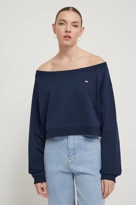 Tommy Jeans bluza damska kolor granatowy gładka DW0DW17956