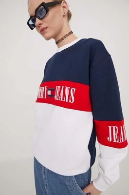 Tommy Jeans bluza damska kolor granatowy wzorzysta DW0DW17514