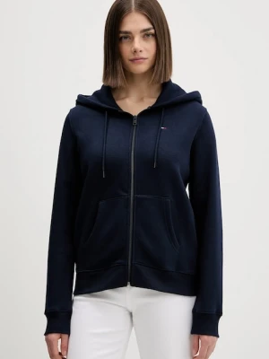 Tommy Jeans bluza damska kolor granatowy z kapturem gładka DW0DW19729