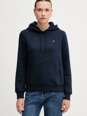 Tommy Jeans bluza damska kolor granatowy z kapturem gładka DW0DW19958