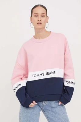 Tommy Jeans bluza damska kolor różowy wzorzysta DW0DW17705
