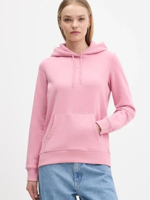 Tommy Jeans bluza damska kolor różowy z kapturem z nadrukiem DW0DW21963