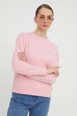 Tommy Jeans bluza damska kolor różowy z nadrukiem DW0DW17336