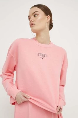 Tommy Jeans bluza damska kolor różowy z nadrukiem DW0DW17796