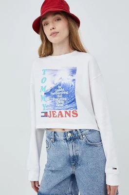 Tommy Jeans bluza DW0DW12647.PPYY damska kolor biały z nadrukiem