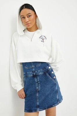 Tommy Jeans bluza DW0DW13570.9BYY damska kolor biały z kapturem z aplikacją