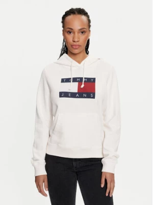 Tommy Jeans Bluza Flag DW0DW18654 Biały Regular Fit