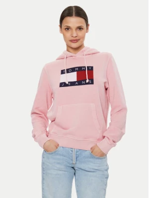 Tommy Jeans Bluza Flag DW0DW18654 Różowy Regular Fit