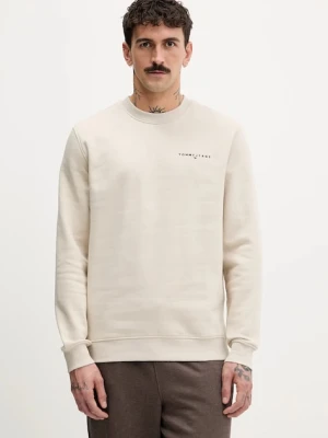 Tommy Jeans bluza męska z bawełną beżowy
