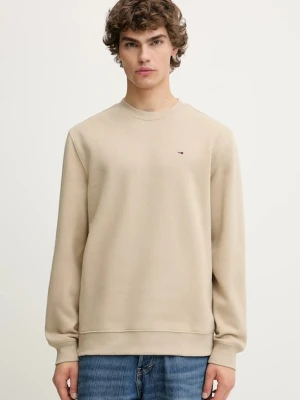 Tommy Jeans bluza męska kolor beżowy gładka DM0DM20741