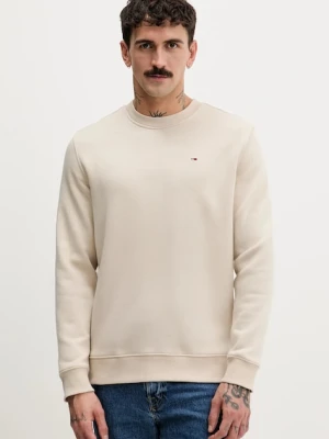 Tommy Jeans bluza męska kolor beżowy gładka DM0DM20741