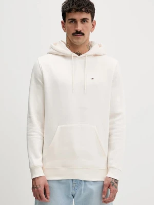 Tommy Jeans bluza męska kolor beżowy z kapturem gładka DM0DM20742