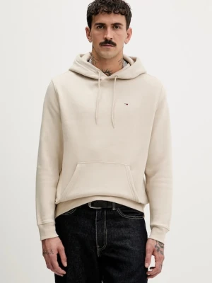 Tommy Jeans bluza męska kolor beżowy z kapturem gładka DM0DM20742