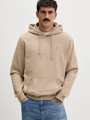 Tommy Jeans bluza męska kolor beżowy z kapturem melanżowa DM0DM22666