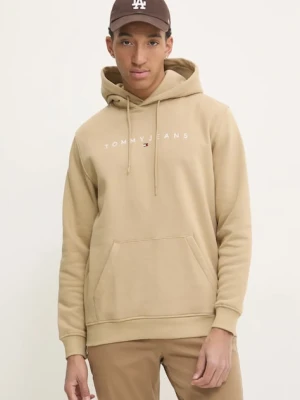 Tommy Jeans bluza męska kolor beżowy z kapturem z nadrukiem DM0DM20746