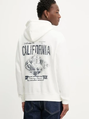 Tommy Jeans bluza męska kolor beżowy z kapturem z nadrukiem DM0DM22380