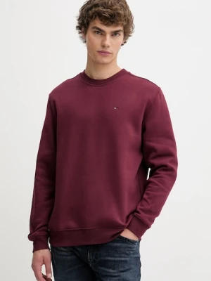 Tommy Jeans bluza męska kolor bordowy gładka DM0DM20741