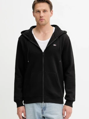 Tommy Jeans bluza męska kolor czarny z kapturem gładka DM0DM20743