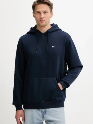 Tommy Jeans bluza męska kolor granatowy z kapturem gładka DM0DM20742