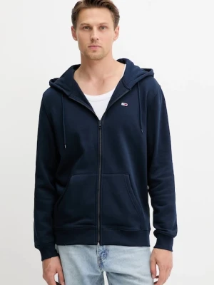 Tommy Jeans bluza męska kolor granatowy z kapturem gładka DM0DM20743