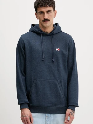 Tommy Jeans bluza męska kolor granatowy z kapturem melanżowa DM0DM22666
