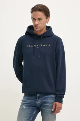 Tommy Jeans bluza męska kolor granatowy z kapturem z aplikacją DM0DM20503