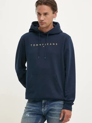 Tommy Jeans bluza męska kolor granatowy z kapturem z aplikacją DM0DM20503