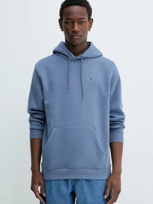 Tommy Jeans bluza męska kolor niebieski z kapturem gładka DM0DM20742