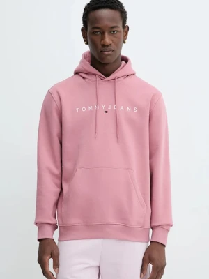 Tommy Jeans bluza męska kolor pomarańczowy z kapturem z nadrukiem DM0DM20746