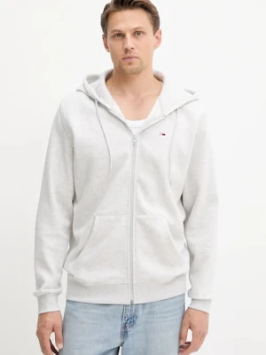 Tommy Jeans bluza męska kolor szary z kapturem gładka DM0DM20743