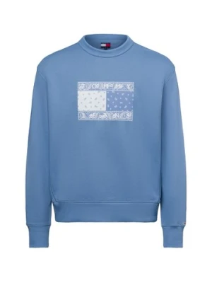 Tommy Jeans Bluza męska Mężczyźni Bawełna niebieski jednolity,