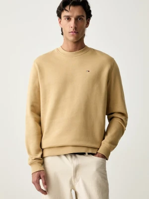 Tommy Jeans bluza męska z bawełną beżowy