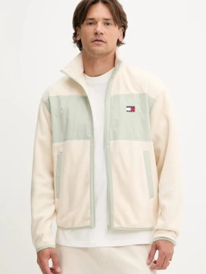 Tommy Jeans bluza polarowa męska kolor beżowy z aplikacją DM0DM21906