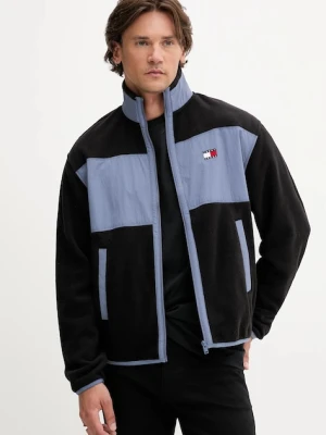 Tommy Jeans bluza polarowa męska kolor niebieski z aplikacją DM0DM21906