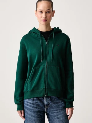 Tommy Jeans bluza rozpinana damska z bawełną zielony