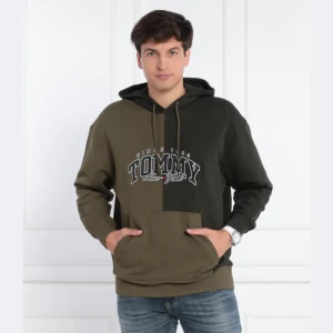 Tommy Jeans Bluza TJM RLX VARSITY TWO-TONE HOODIE | Loose fit